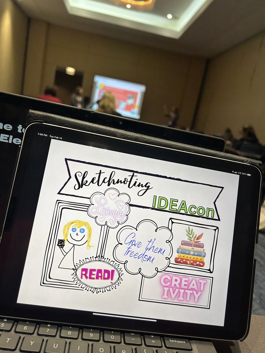 Transforming read alouds through student sketchnoting by @MrsJanuszyk and @rmbtowner_tech is where it’s at for today at @ideaillinois #IDEAcon #mediaspecialist #instructionaltechcoach #literacy #readalouds #elementaryeducation