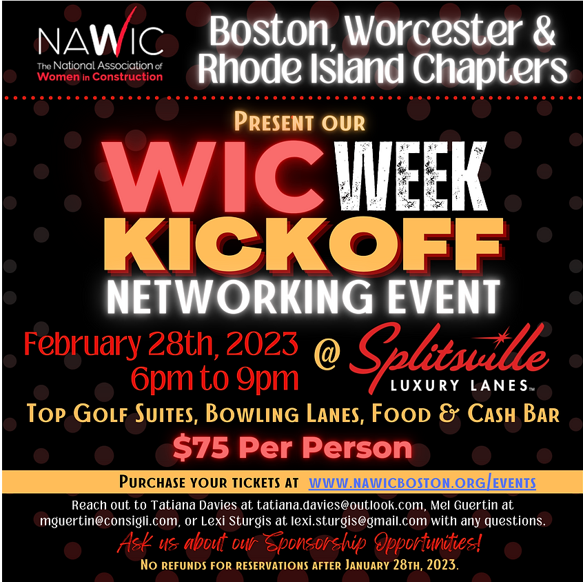 #WomenInConstruction Week Kickoff meeting with Boston and Rhode Island is going to be triple the fun! If you or someone you know works in construction or construction adjacent, please join the celebration! message me for more info! #NAWIC #StrikeUpAFriendship