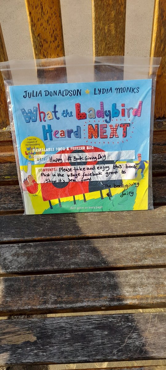 Released this book onto the wild for #BookGivingDay @LydiaMonks it was found by a very pleased 2 Yr old. @bookgivingday