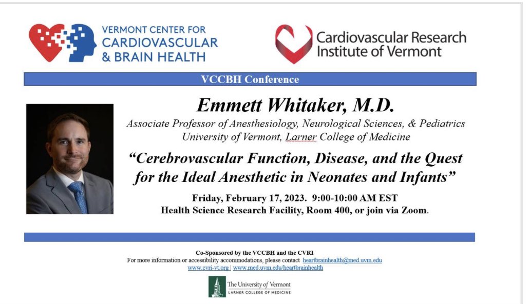 UVMHeartBrain (@uvmheartbrain) on Twitter photo Join #UVMHeartBrain this Friday when we host our pipeline investigator <a href="/ewhitakermd/">Emmett Whitaker, MD, FAAP🥼👨🔬🧠</a> from <a href="/UVMLarnerMed/">UVM Larner Med</a> Anesthesia! Join #UVMHeartBrain this Friday when we host our pipeline investigator <a href="/ewhitakermd/">Emmett Whitaker, MD, FAAP🥼👨🔬🧠</a> from <a href="/UVMLarnerMed/">UVM Larner Med</a> Anesthesia!