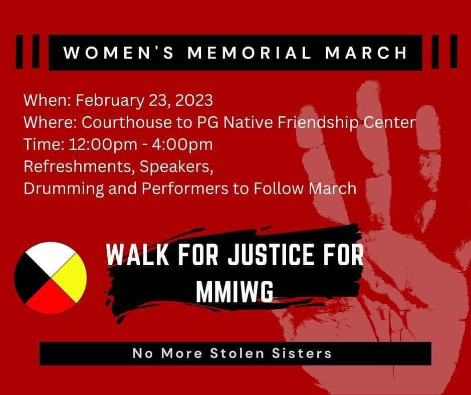 SonyaRock3's tweet photo. Please come and support the MMIWG2S memorial march on February 23! https://t.co/2r5W2nakOR
