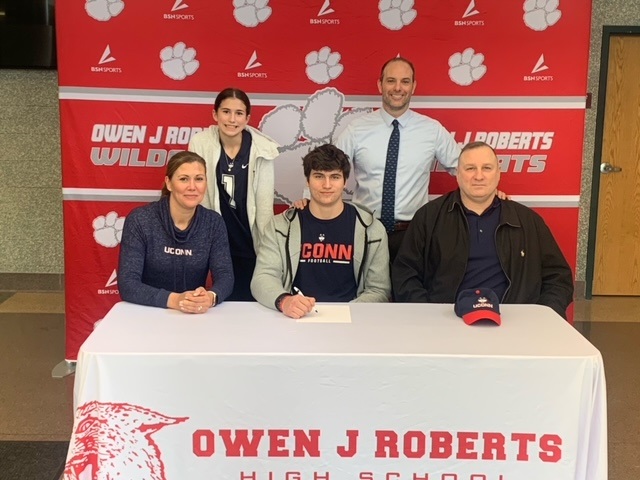 Congrats to Brandon Kelley (FB) for signing a NLI to UCONN!

<a href="/OJRSD/">Owen J. Roberts School District</a> <a href="/OJRHS/">Owen J. Roberts High School</a> <a href="/supt_ojrsd/">Dr. Will Stout</a>
