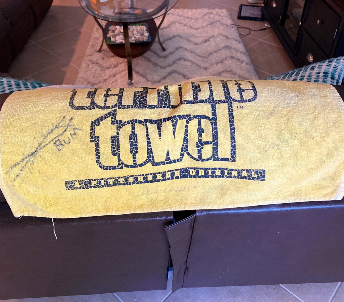 My buddy found this terrible towel on the ground outside of Heinz field 20 years ago and I cannot stop laughing at it