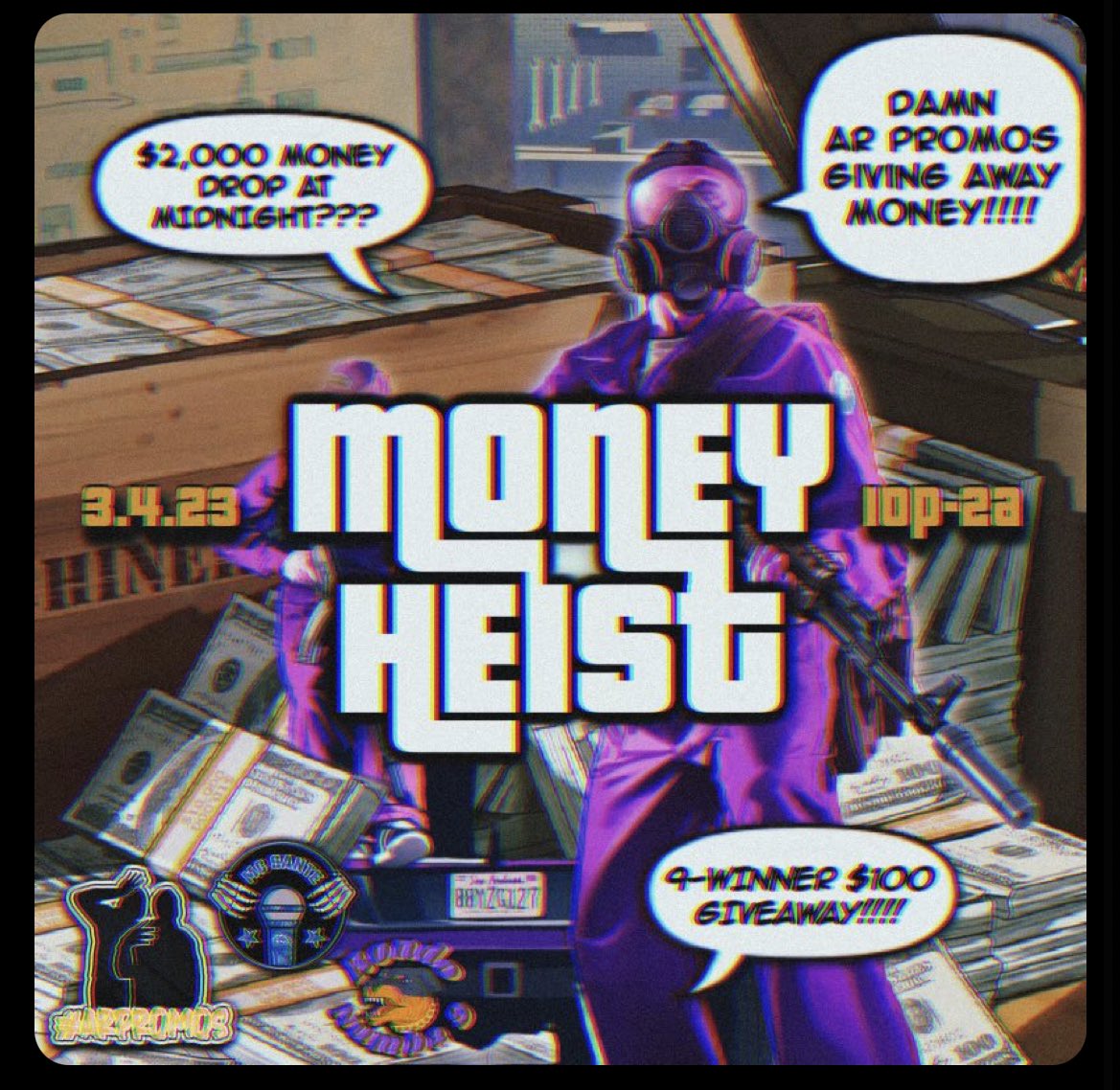 patriicee_'s tweet photo. If you attending the PV vs. TSPoo game , they ONLY place to be after is #MoneyHeist . Dm a #ARPROMO member for pre sales !
@asanteslater @AgentRondo_ https://t.co/U54gUdarJw