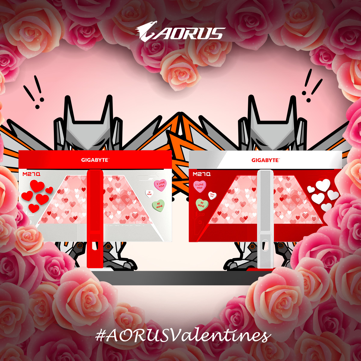 AorusOfficial's tweet photo. Introducing #AORUSValentines! ❤️ We’re excited to announce that we are giving away a couples monitor &amp; peripheral set for ONE lucky winner! 🙌 Tag your friend or significant other to increase your odds!

🎁: 2x M27Q Monitors, 2x AORUS K1 Keyboards and 2x AORUS M5 mice! https://t.co/eCYODfBTZy