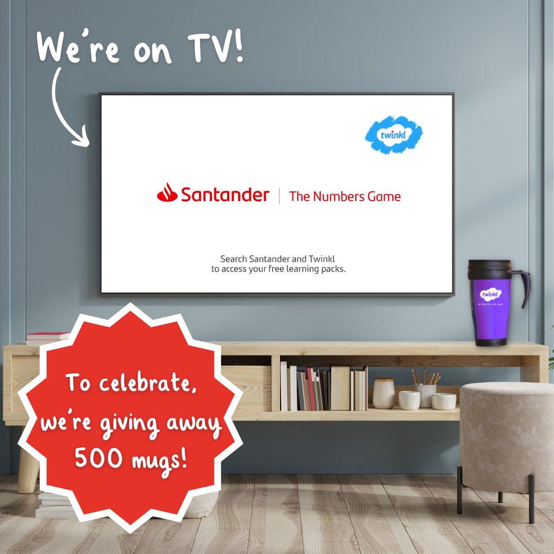 🎉 WE'RE GIVING AWAY BUNDLES OF TWINKL MUGS 🎉 We’re celebrating being on TV with our friends at @santanderuk, raising awareness around the importance of financial education, with a giveaway 🙌 💷 Reply #BuildMoneyConfidence 💷 Like & RT 💷 Follow @twinklresources T&Cs apply.