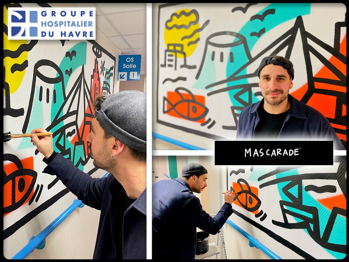 🎨👍Actuellement, au sein du service d’Imagerie de l'hôpital Jacques Monod🏥 l’Artiste Havrais <a href="/MascaradeArtist/">Mascarade Artist</a> réalise une série d’œuvres👉 En savoir + ici : vu.fr/Vylc