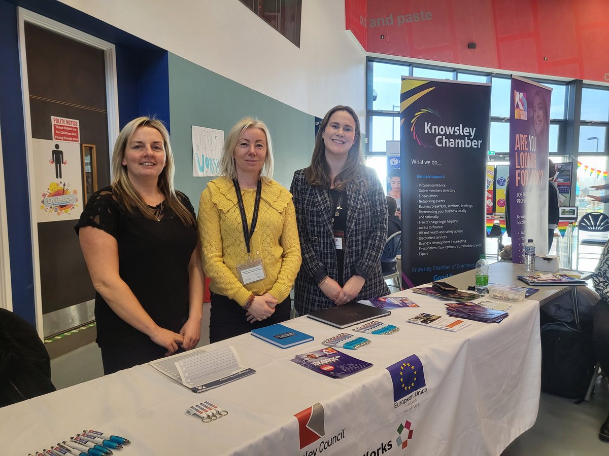 KnowsleyChamber's tweet photo. We are at Our Place Knowsley (@merseysideya) today for their Careers Fair.
Happy to be sharing a table with #KnowsleyWorks @KnowsleyCouncil π€πΌ https://t.co/HF9jYsvUGN