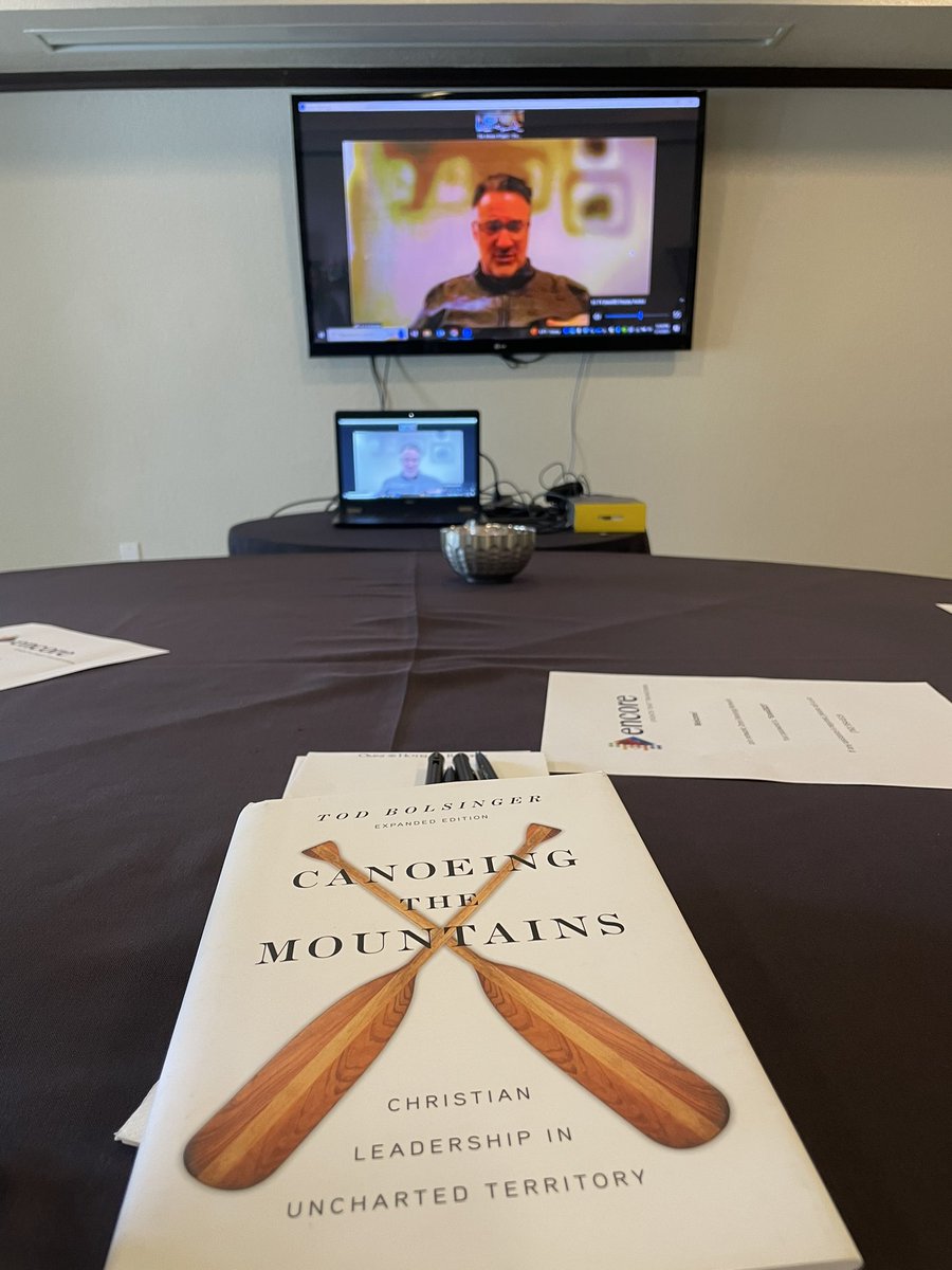 GVPrez's tweet photo. Spent a thrilling morning yesterday in a session with author Tod Bolsinger. Finished his “Canoeing the Mountains” recently - blessed to get some time with him to hear his perspective & ideas regarding @GrandViewUniv The Moses Project’s future.
#FutureFluency™️ #ChangeFluency™️ https://t.co/ismlU7Dab9