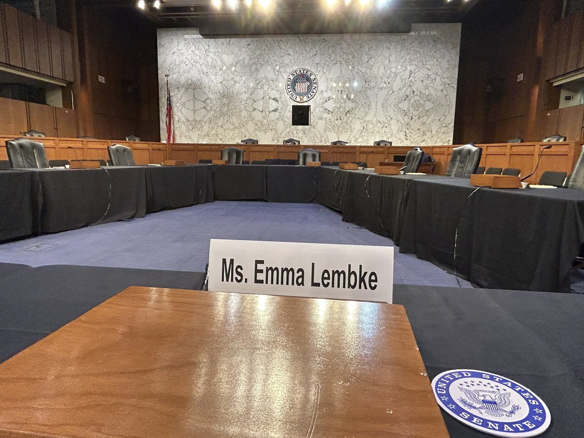 EmmaLembke's tweet image. I am honored and humbled to testify today in the Senate Judiciary Committee’s hearing on “Protecting Our Children Online.”

You can watch here at 11am ET: judiciary.senate.gov/meetings/prote…