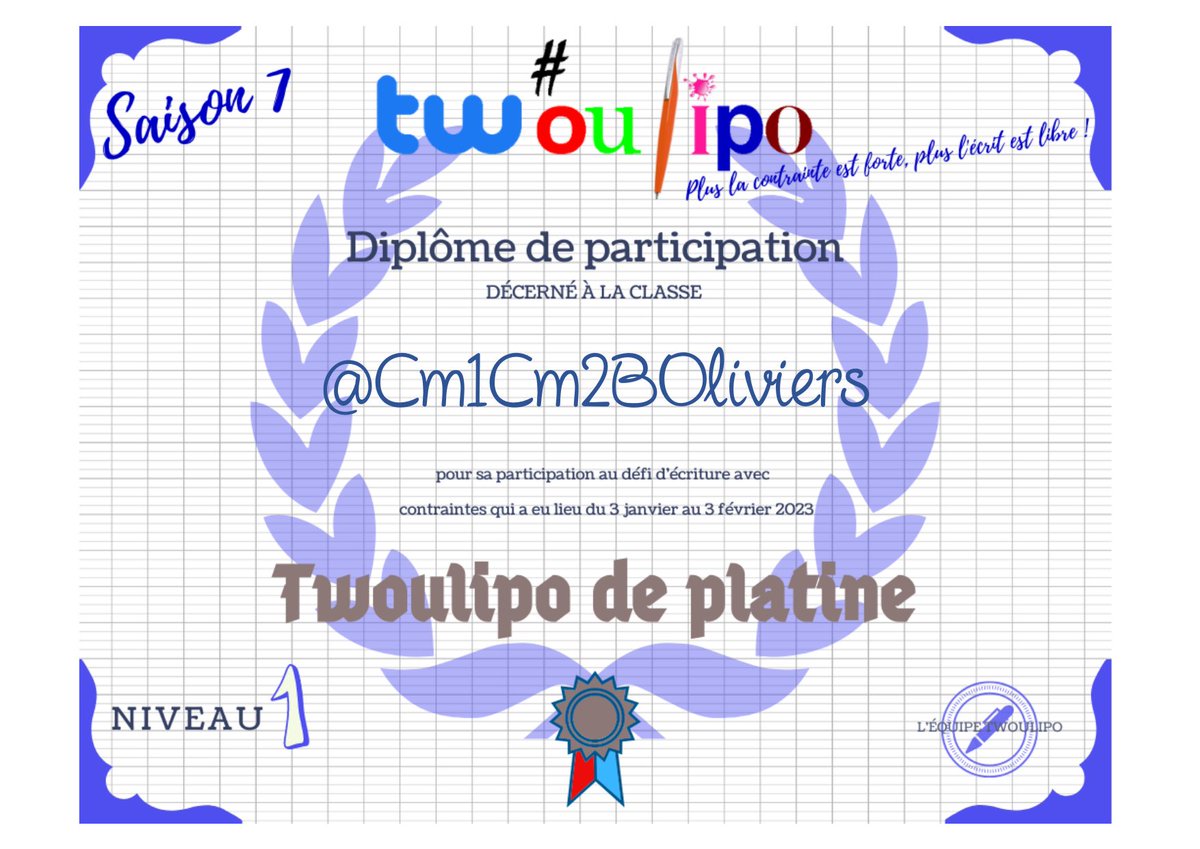tw_oulipo's tweet photo. Les diplômes mérités sous vos yeux arrivés : beau travail, toutes les classes applaudies ! @CM1Verne @CMDuburcq @CM_Brel @alex_houssard @ClasseCMdeRiche @Cm1Cm2BOliviers @NDKcm2A https://t.co/1BXf1egYMC
