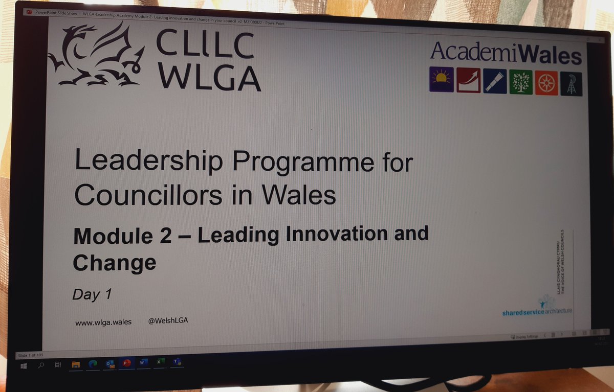 WelshLGA's tweet photo. Modiwl 2 “Arwain yn arloesol a newid” @WelshLGA@AcademiWales Rhaglen Arweinyddiaeth i Gynghorwyr. Treuliwyd y sesiwn yn deall rôl cynghorwyr i sicrhau bod arloesi yn digwydd. #Arweinyddiaeth #Datblygiad #HyfforddiantRhithwir https://t.co/Ny5UoC5Iqt