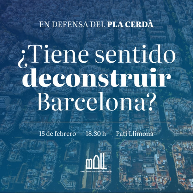 Barcelona_DF's tweet photo. ¿Deconstruir Barcelona? Construyamos una ciudad amable

📆15 de febrero, 18:30h
📍Pati Llimona
Confirmar asistencia: barcelonadf@barcelonadf.com
Expertos en urbanismo y movilidad valoraran los cambios hechos por el Ayuntamiento de Barcelona y el impacto que ha sufrido la ciudad