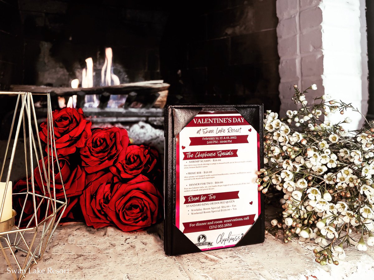 You don’t need a partner to spend Valentine’s Day at Swan Lake Resort. Whether you have a special someone or are spending 2023 focusing on yourself, come out and enjoy our specials. We will be celebrating Valentine’s Day three days this year

For reservations, call (574) 935-5680