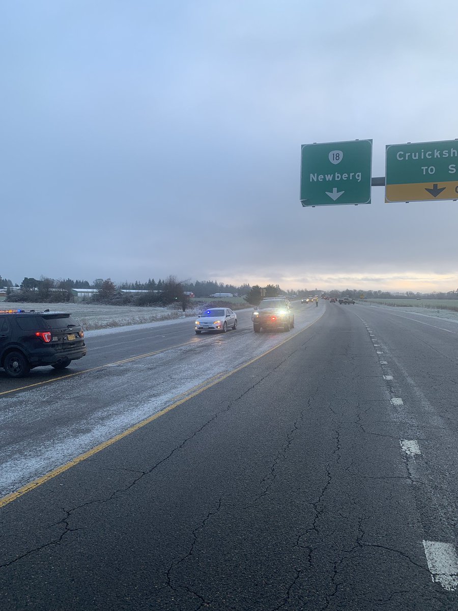 Highway 18 is closed between Hwy 99 at the south end of McMinnville (near Lowes) and S.E. Lafayette Hwy (OR154) for a major crash. Use Hwy 99 to detour. Avoid Hwy 18.