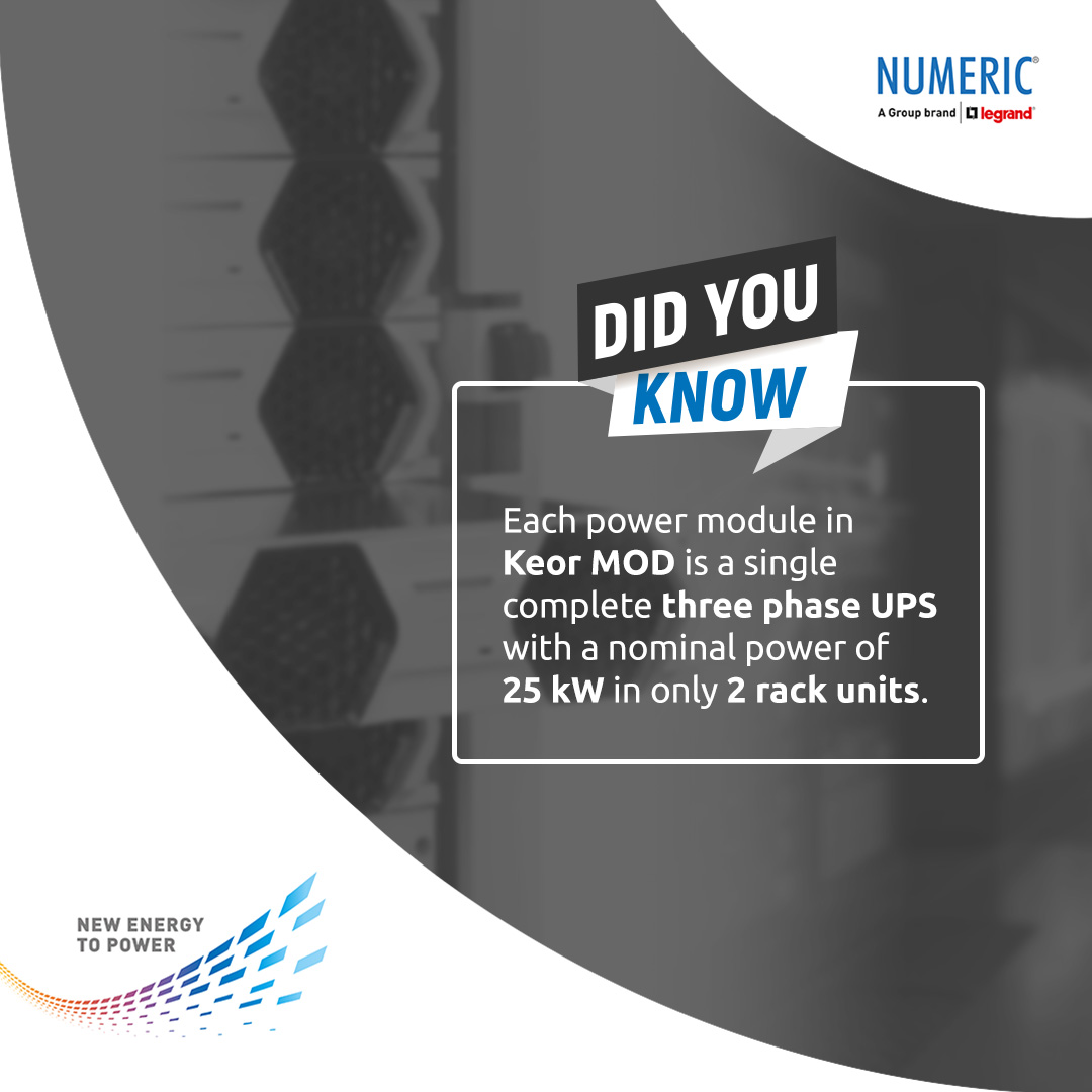 UpsNumeric's tweet photo. With Keor MOD UPS, each power module is totally independent in all phases, thus any power expansion are extremely swift and simple.
Know More – https://t.co/KKhehiRQnJ
#NumericUPS #NewEnergyToPower #ThreephaseUPS #3PhaseUPS #uninterruptiblepowersupply #upsmanufacturer #KEORMOD https://t.co/FASchK7yIp