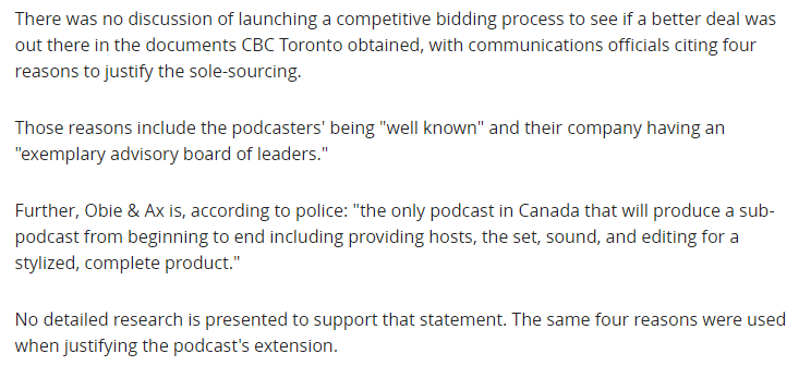 According to Toronto Police, Obie & Ax are the only end to end podcast production company in Canada

... are they?

@vocalfrystudios 
@kellykellyinc 
@pacificcontent 
@mediagfs 

... that's just off the top of my head. 

cbc.ca/news/canada/to…