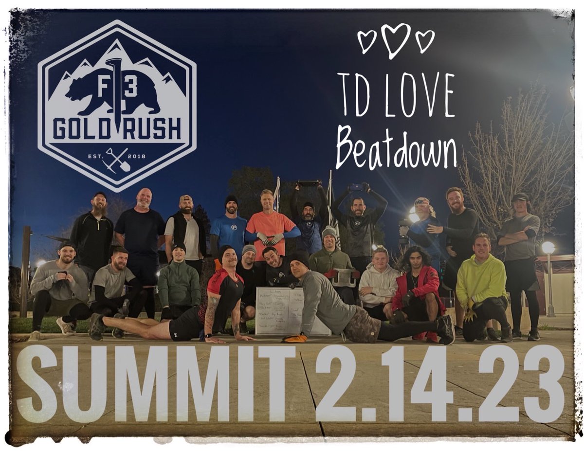 Today marks my 5th F3 Workout! This is one huge step towards my bigger goal of working out consistently and getting to my goal weight and being healthy! <a href="/F3Nation/">F3</a> <a href="/F3GoldRush/">F3 Gold Rush (CA)</a> #f3nation