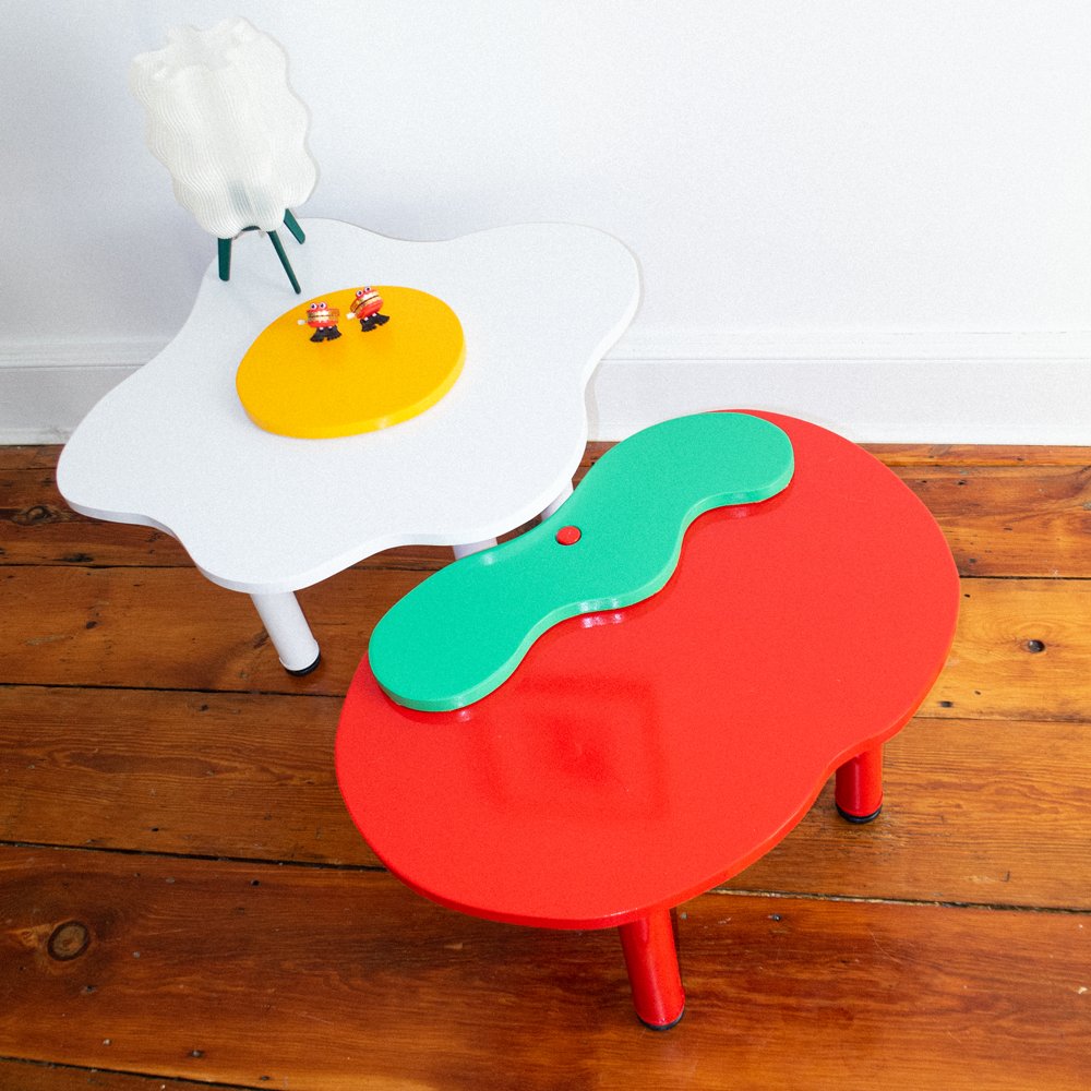 BOBBLEFLOT IS HEREEE @ bobblehaus.com 🍳 Our first ever home goods collection, in collaboration with the amazing Studio Flot, features two deliciously savory Tomango + Egg tables & a sweet Lolpop paper towel holder inspired by melted lollipops 🍭🍅