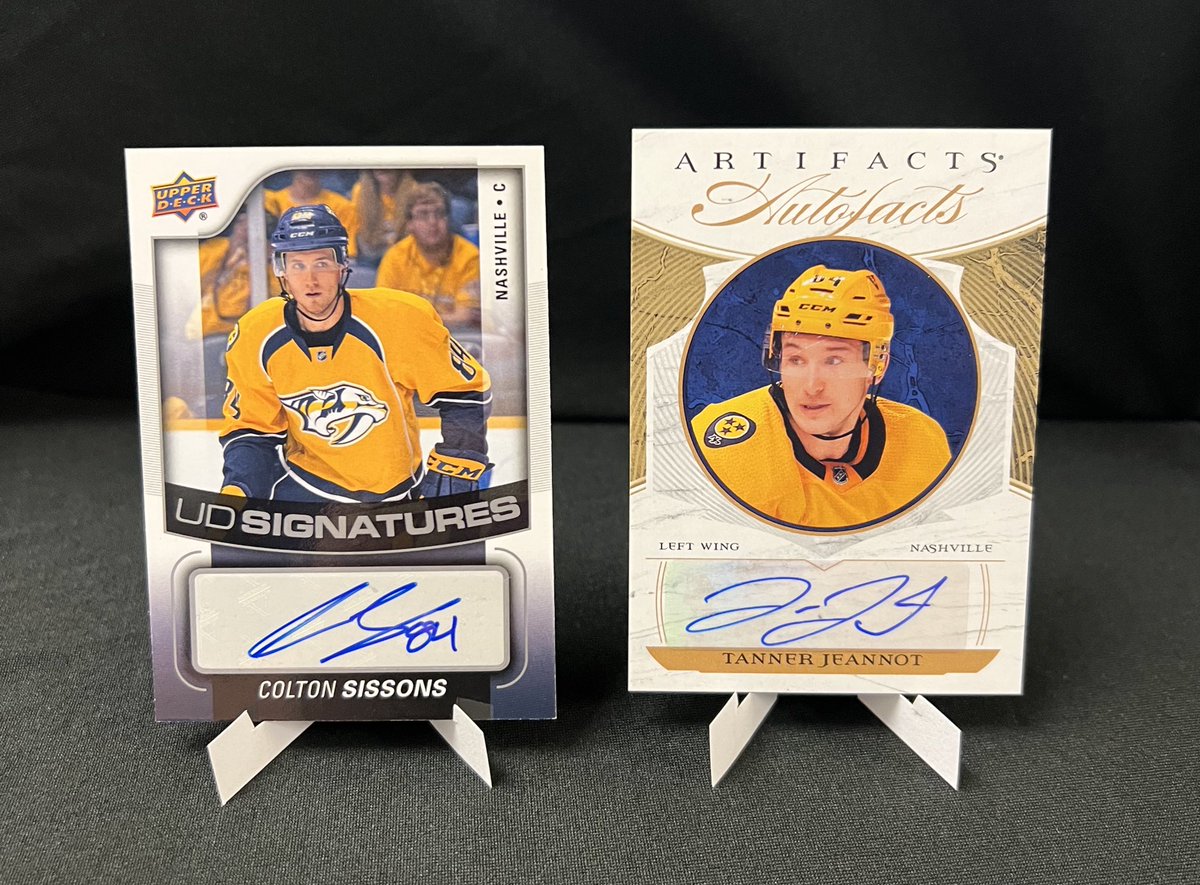 SCSNSH's tweet image. How about a giveaway?!

In honor of the Herd line reunion, one follower will win both a Colton Sissons rookie autograph AND a Tanner Jeannot autograph from Upper Deck!

To ENTER: 
1️⃣ follow me @SCSNSH
2️⃣ RT and like this post 

That’s it! Winner announced 2/18!