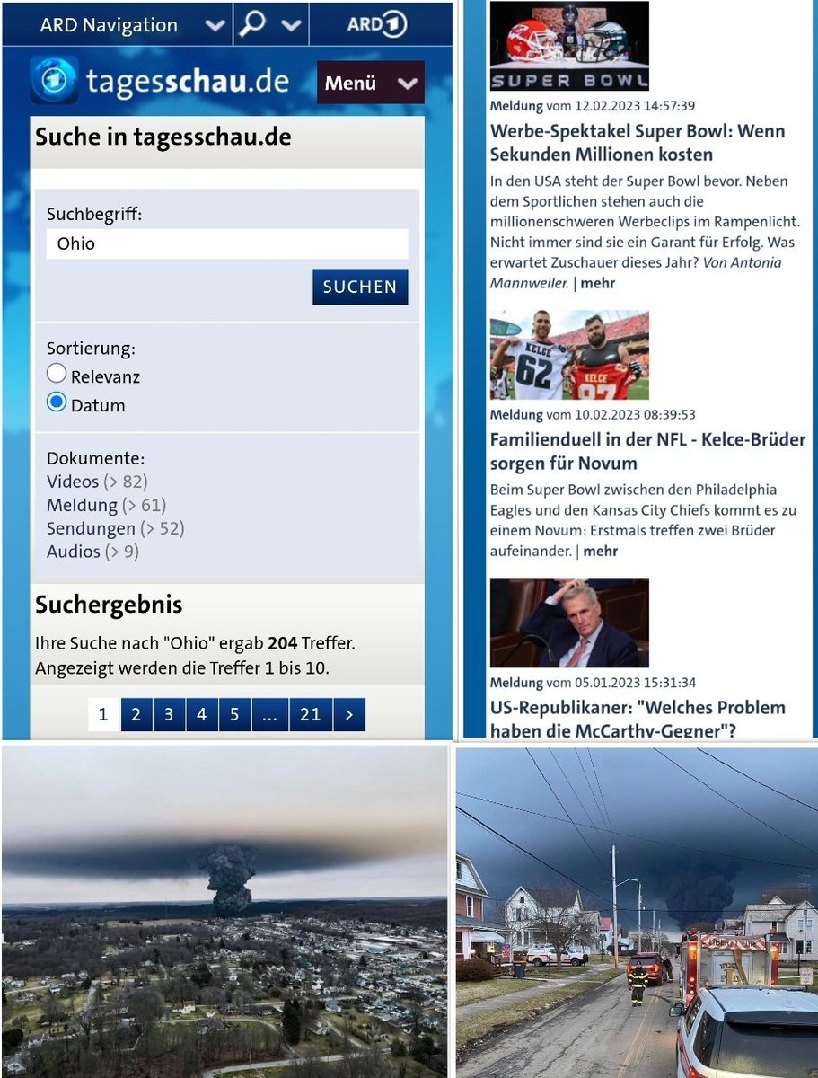 OERRBlog's tweet photo. Warum berichtet die Tagesschau seit über einer Woche nicht über den riesigen Chemieunfall und die Umweltkatastrophe in #Ohio? #ReformOerr #OERRBlog https://t.co/i2WtzWRkvk
