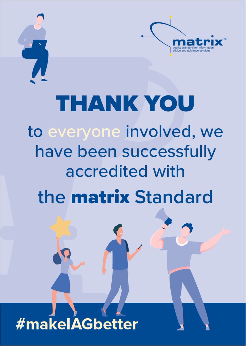 Great news! 🎉 We are pleased to share that we have achieved matrix Standard accreditation!

A huge thank you to our employers, learners and staff who participated in the assessment.

#makeIAGbetter