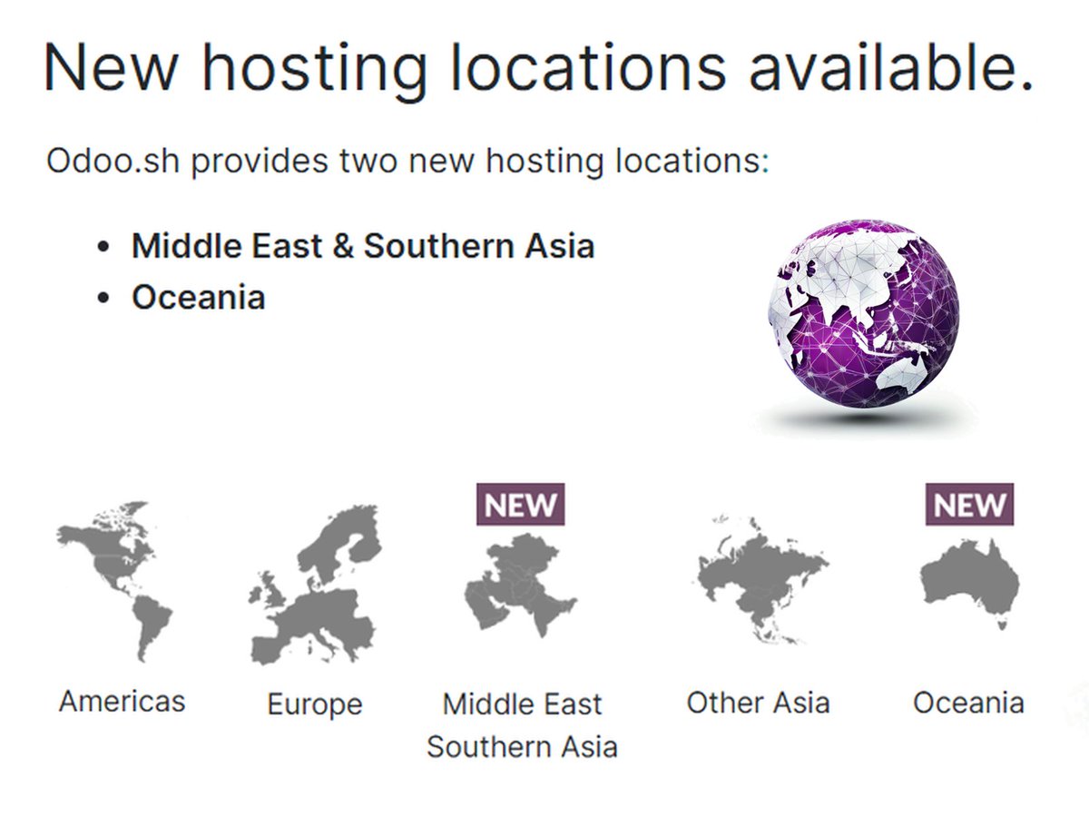 NEW hosting locations for your #Odoo SH project!

See which is the fastest for you at odoo.sh/latency

#better #apps #for #everyone