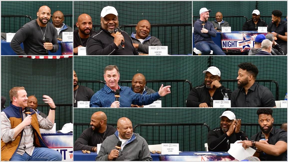 A huge thank you to all of the athletes who came out to the 2nd Annual 'Night Out with the Pros' fundraiser to benefit our Dugout Baseball Club Team!  @travis_shaw21 , @JayRichardson99 , @HanfordDixon29 , @Roy_Hall , @THE_Ickster  , @craig_krenzel