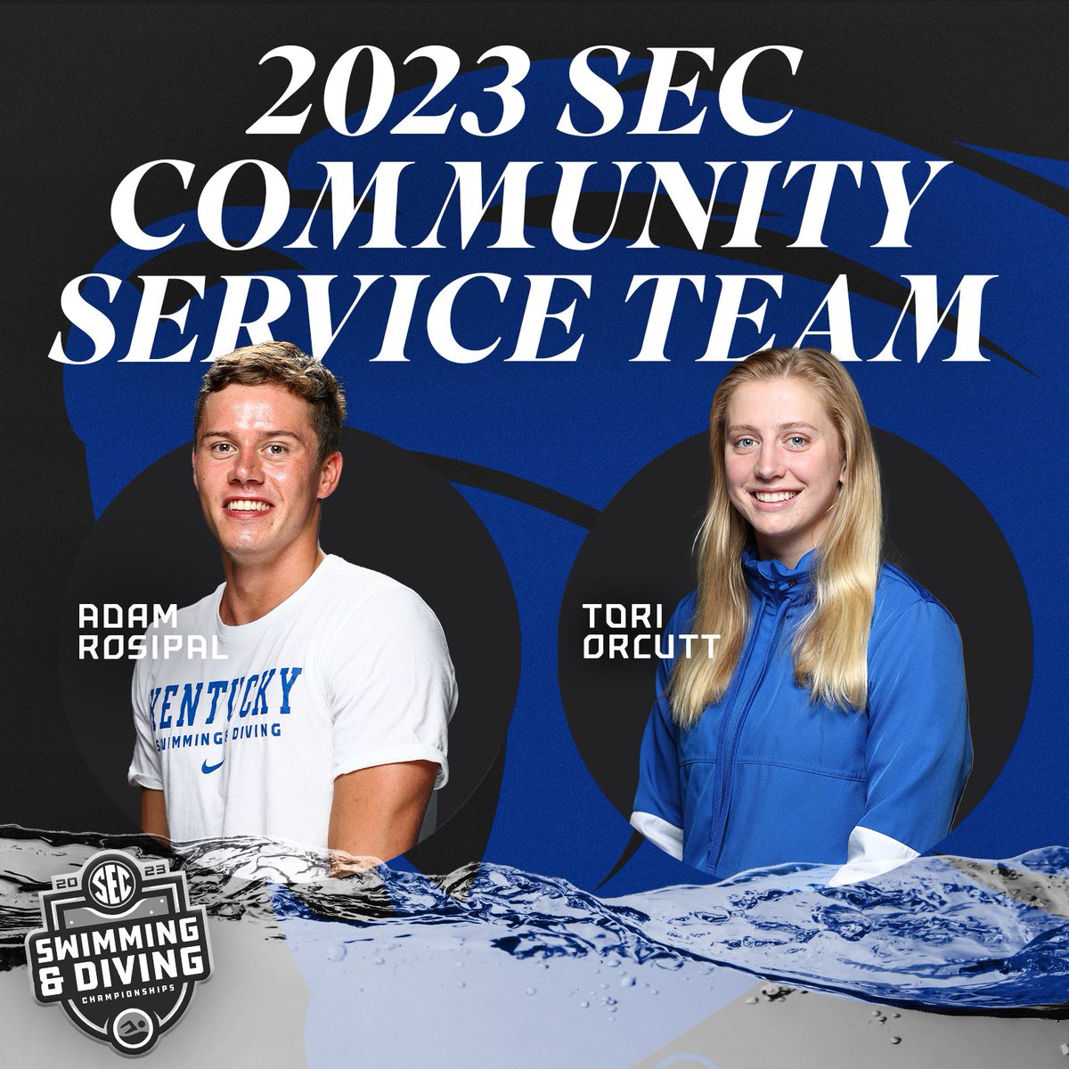 UKSwimDive's tweet image. Starting off Champ Week by announcing our two @SEC Community Service Team members. 

Congrats to Adam and Tori for their outstanding service work this year! 

📰: bit.ly/3RZLS9E

#WeAreUK 🔵😺