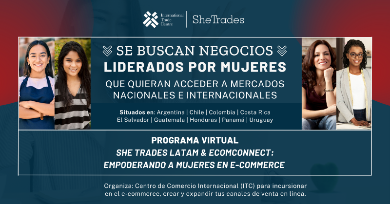 ITCnews's tweet photo. Requisitos para el nuevo programa de e-commerce

📌Mipymes lideradas por mujeres
📌Argentina, Chile, Colombia, Costa Rica, El Salvador, Guatemala, Honduras, Panamá y Uruguay
📌Vender productos o servicios

#SheTrades