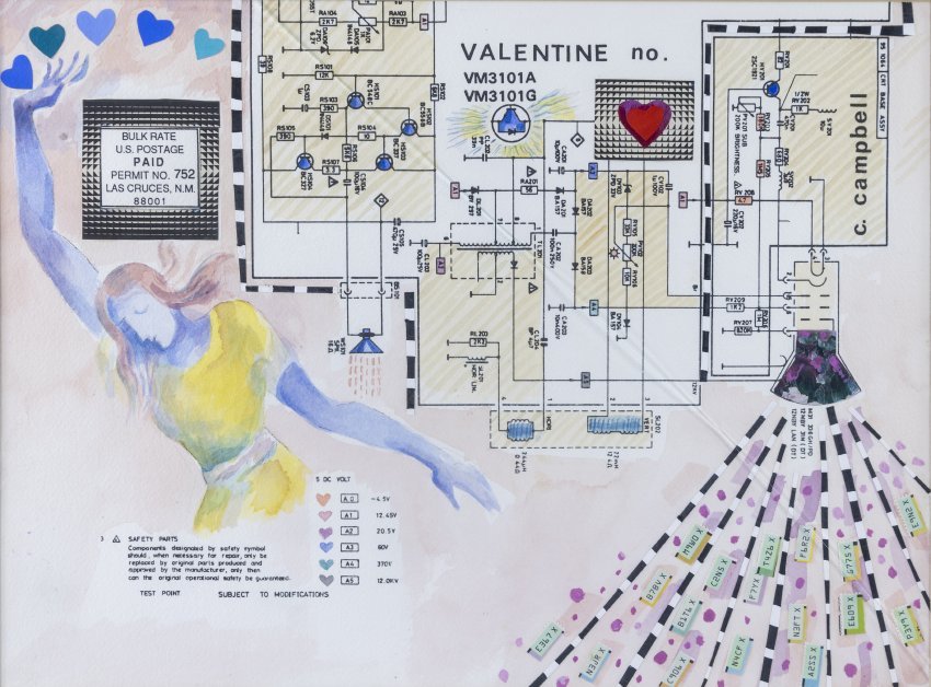 Wishing our fellow art lovers a happy Valentine's Day!💗 🖼️: Christina Campbell, 'Valentine,' 1988. Water color/Ink jet print, 15 1/2” x 11 1/2”