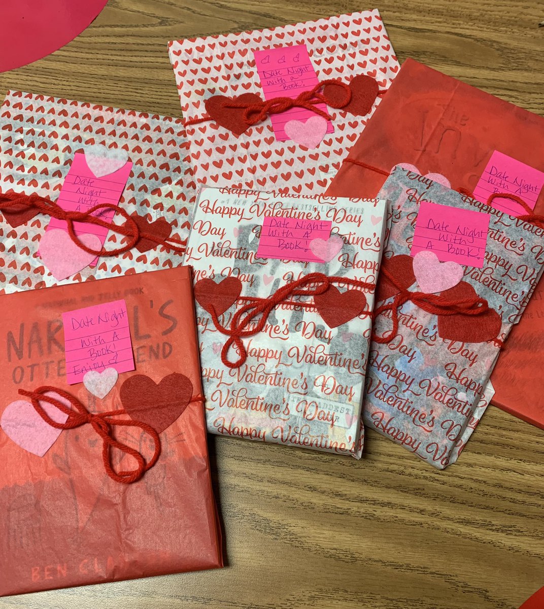 MissSally02's tweet photo. #AlanezingActsofKindness I decorated new books in a Valentines theme for my school’s Little Free Library! Date Night With a Book! @AlaneAdamsBooks https://t.co/dXyxrcQIxb