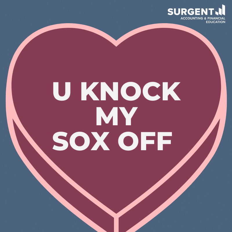 SurgentAFE's tweet photo. Looking to impress that special someone this Valentineโs Day?๐
Share your #accounting love with our digital #Surgent conversation hearts!๐๐โค๏ธ๐
#VDay #VDaycard #valentine #accountinghumor #HappyValentinesDay #ValentinesDay #GAAP #punny https://t.co/VNYzlW4dBo