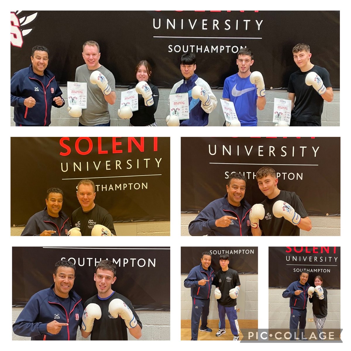 BoxingAwards's tweet photo. The Boxing Tutor course and Padwork course complete over two days at Southampton ⁦@SolentUni⁩ Great effort by all #boxingawards #coachdevelopment #grassrootsboxing #structuredboxingprogramme #dontthinkyoucanknowyoucan 👊🏾💥book on a course near to you https://t.co/ClqTM7pkP8 https://t.co/kespZ73zne
