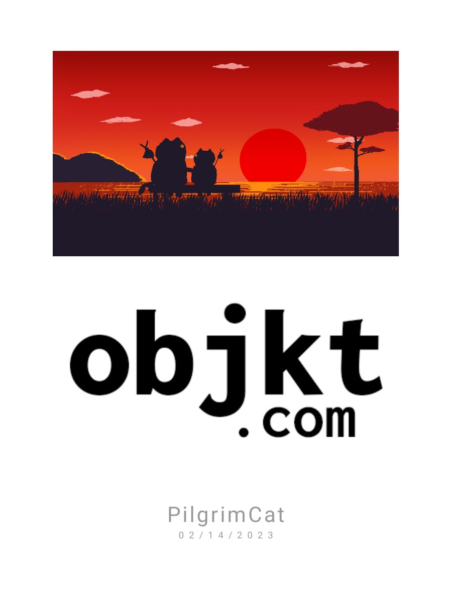 🖼️🎨Pilgrimcat II #34 (OBJKT.com)
Pilgrimcat II : Path of destiny 
Price : 2.20 XTZ
Edition : 8 Eds.
Mime type : PNG (2000x1500px)
Link: objkt.com/asset/KT1N9g1q…
#NFTTHAILAND
#XTZ #objkt #Tezos #tezoscommunity #TEZ #CleanNFT #Tezthai #tezosart
#objktnft #TezosNFTs