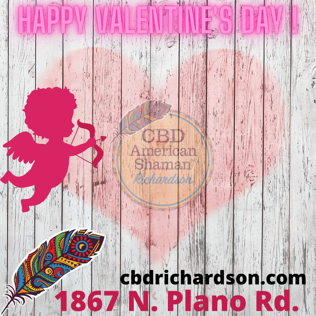 CBD_RICHARDSON's tweet photo. HAPPY VALENTINE'S DAY FROM American Shaman of Richardson!
#delta9,#cbd,#bestcbdinrichardson,#bestcbd,#relax,#unwind,#enjoy,#richardson,#garland,#cityline,#plano,#springpark,#canyoncreek,#duckcreek,#delta8,#valentines,#ValentinesDay2023 https://t.co/KIrOabWiS5