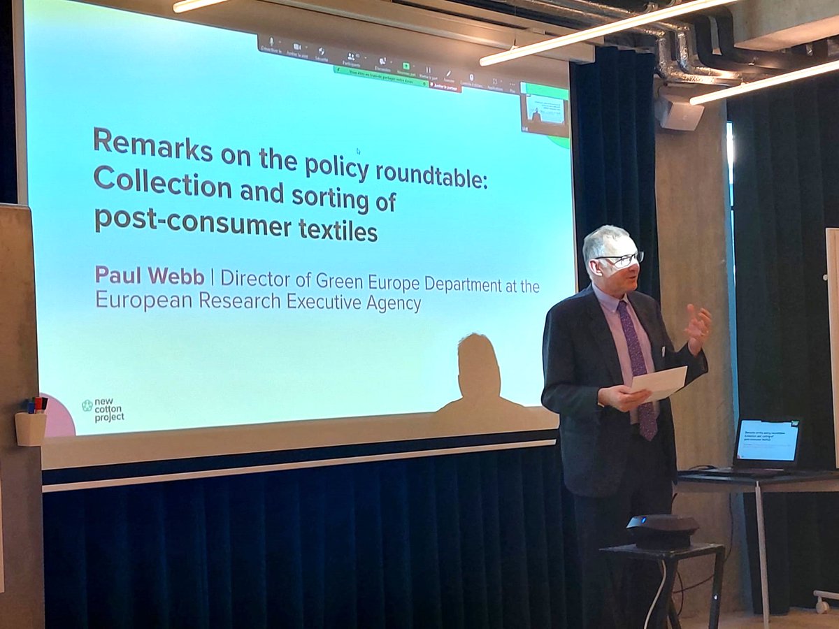 TextileETP's tweet image. Today, we attended a policy roundtable on collection &amp;amp; sorting of post-consumer textiles👖

Hosted by the @project_cotton, the roundtable focused on the experience of other 🇪🇺projects (@scirt_project, @CISUTAC) bringing data on their results &amp;amp; policy insights.