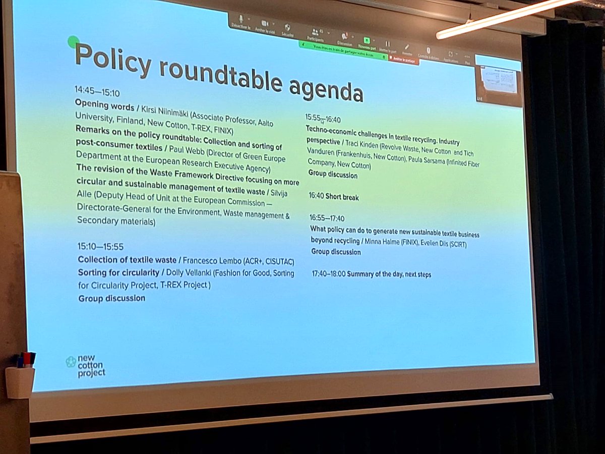TextileETP's tweet image. Today, we attended a policy roundtable on collection &amp;amp; sorting of post-consumer textiles👖

Hosted by the @project_cotton, the roundtable focused on the experience of other 🇪🇺projects (@scirt_project, @CISUTAC) bringing data on their results &amp;amp; policy insights.