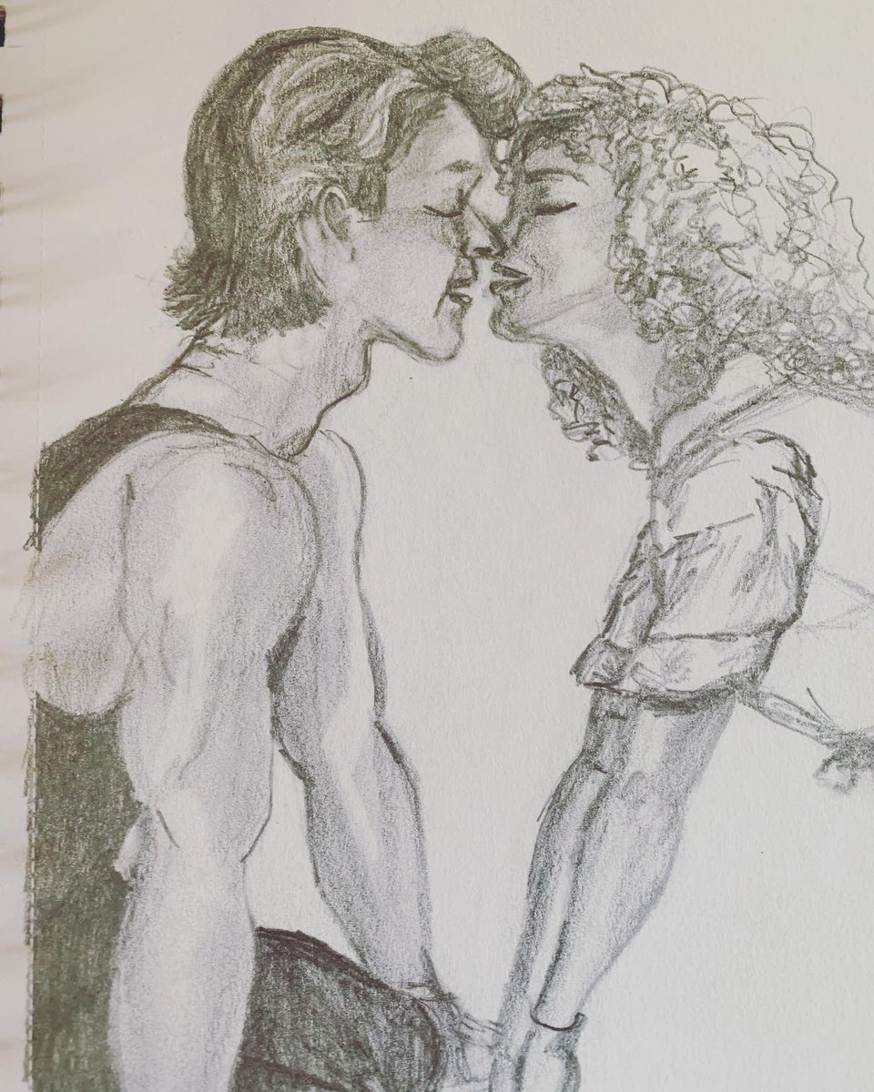 Oh lover boy. #dirtydancing #fanart #moviekiss #film #80s #art #ArtistOnTwitter #sketch #portrait #drawing #valentinesday