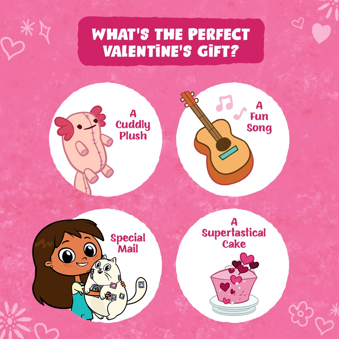 Happy 💗 #ValentinesDay! 💗

Which Valentine's gift would YOU choose?

#RosiesRules #KidsTV #KidsAnimation #AnimatedTV #AnimatedTelevision #KidsContent #KidsTelevision