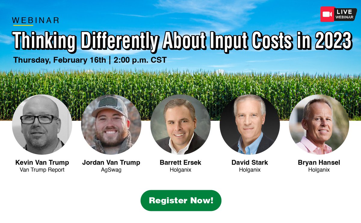 Thinking Differently About Input Costs in 2023

📅 February 16th at 2:00 pm CST

I'm currently invested in a company called Holganix. Overall, the business continues to grow every year and we keep seeing awesome results around the country

Register: holganix.com/webinar-diggin…
