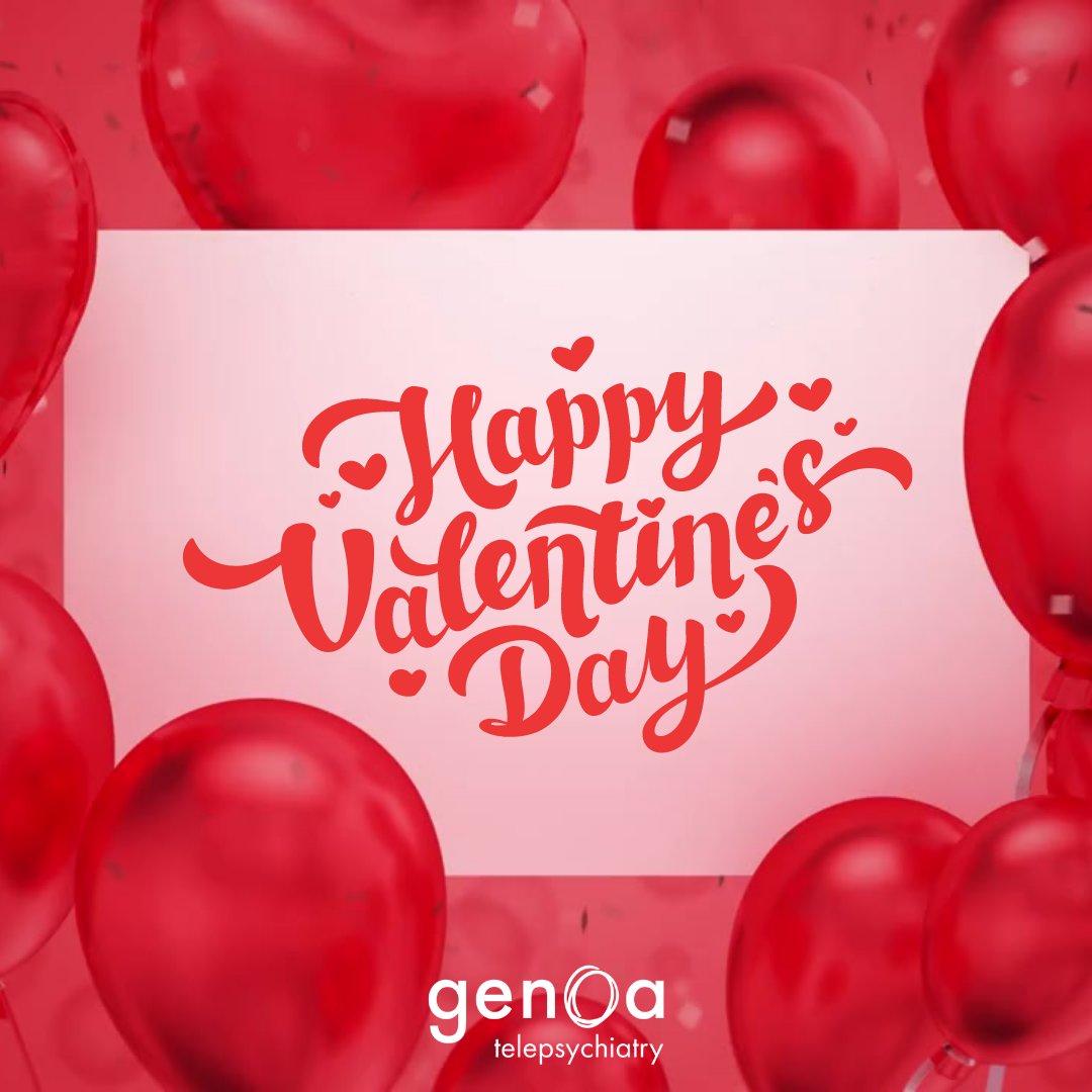 GenoaTelepsych's tweet photo. Happy Valentine's Day from our team to yours! Today is a great day to practice self-love and prioritize your mental health. https://t.co/OcNmN0kZff