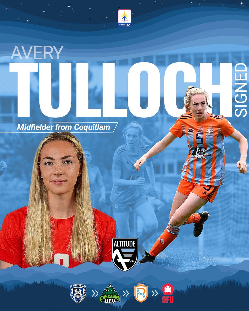 Avery Tulloch has signed with Altitude FC, after her sophomore year at @SFUWSOC. While playing for @goRiversFC in @league1bc last season, Avery was awarded the women's player of the year, and appeared 5x in the 2022 @league1bc 'team of the week'. Welcome Avery!