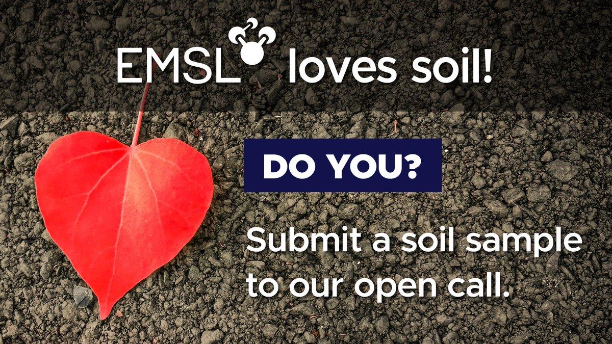 EMSLscience's tweet photo. Do you have a heart for soil? So do we! Submit a proposal to an open call for soil samples and help @EMSLscience build the Molecular Observation Network! 
Review the proposal call requirements: https://t.co/82EOe1MYCf https://t.co/L1c9MAIbIM