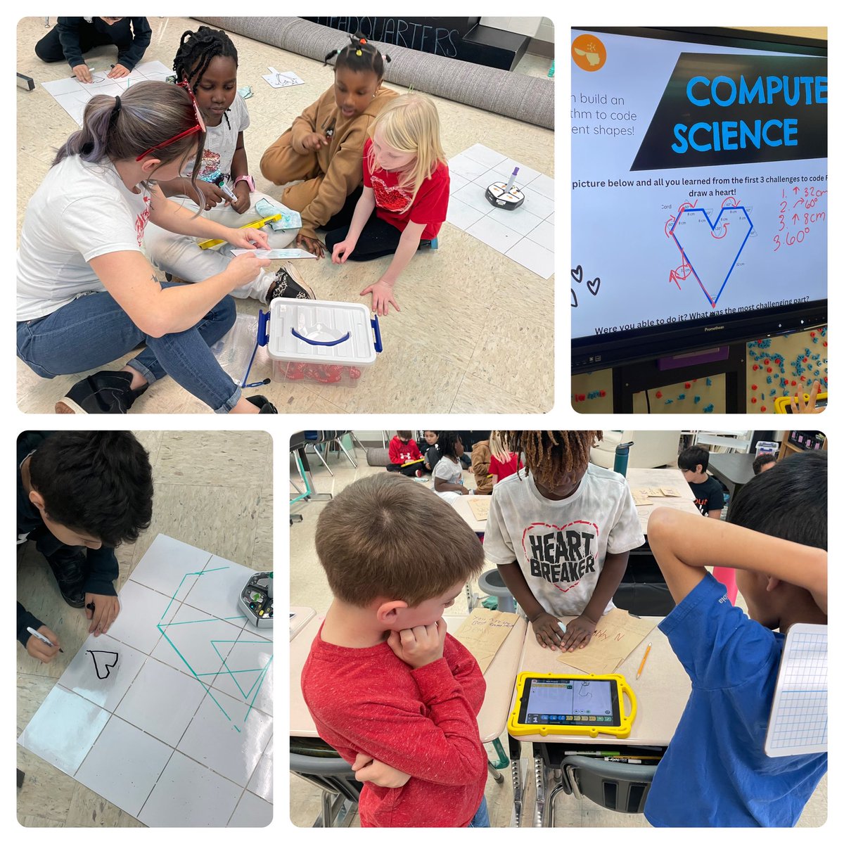 regratz87's tweet photo. How can you celebrate Valentine’s Day, and also learning polygons and CS? Root Challenge! @MrsLeahAllan’s Ss were practicing their Critical Thinking and Building Algorithms to show how much #WeLoveCS. @DominionTrailES @DTESPrincipal @csforlcps https://t.co/4Z73VscAm4