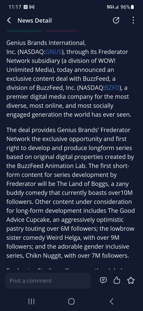 Smitty8882's tweet image. #gnus @GNUSBrands #bzfd $gnus $bzfd