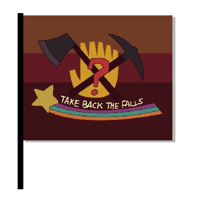 PacificaEliseGF's tweet photo. i ordered a gravity falls flag, it won't get there in time, so thats here the art i will use for my cheer dance
#GravityFalls 
#takebackthefalls https://t.co/3kYbpZxFnz