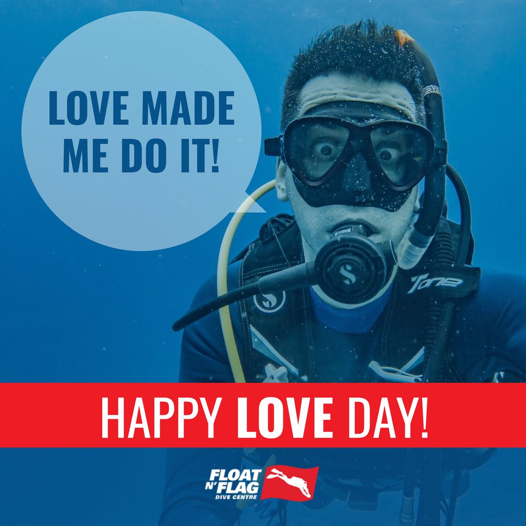 FloatnFlag's tweet image. #HappyValentinesDay - When you love scuba diving as much as we do, blaming it on love is the logical choice. 😂