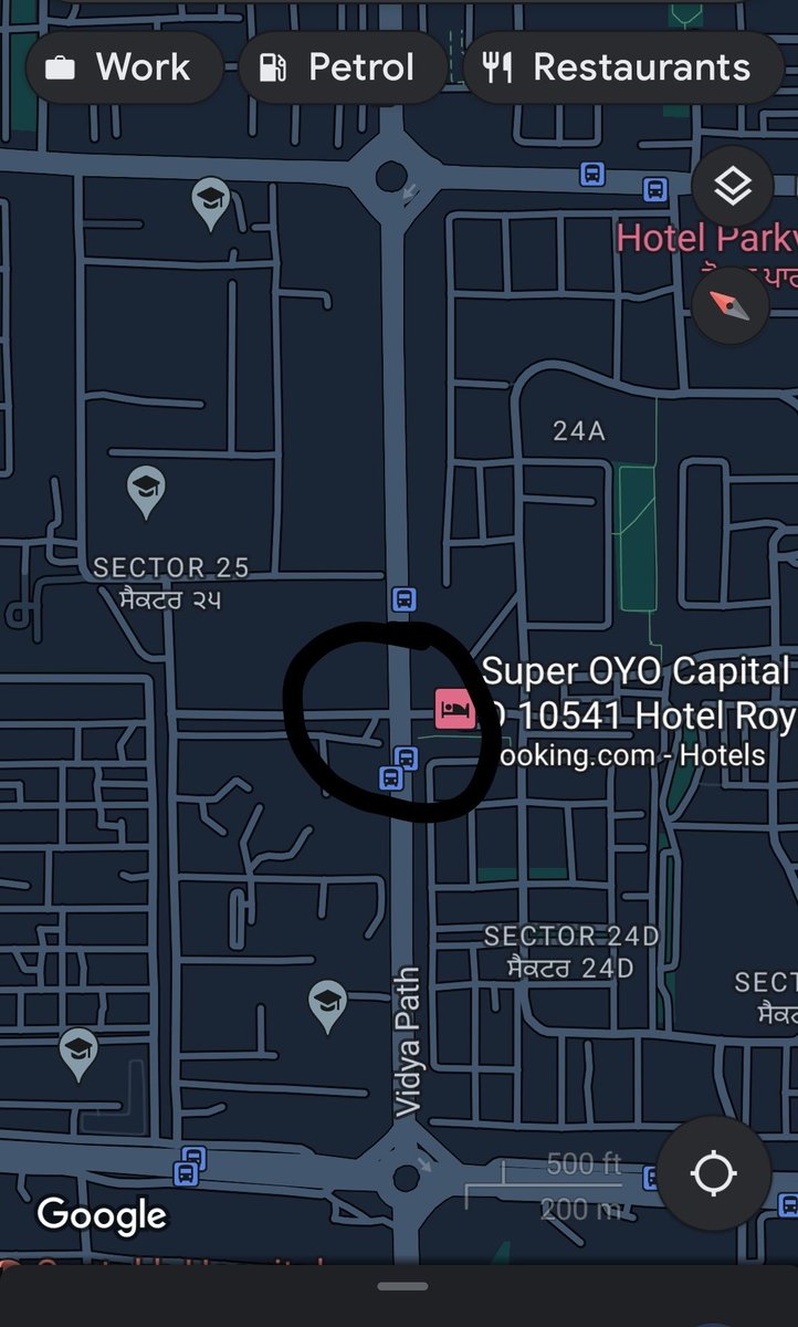 imishpreet's tweet photo. @trafficchd Circled area have lights which are not working properly, when we come from round about 38,37,24,25 to 25,24,15,14. The lights in front of UIET gate. https://t.co/CWa40M6Ry6