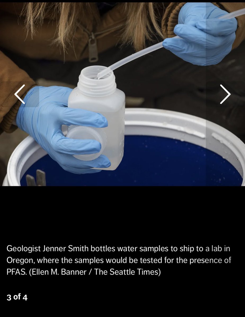 FarallonLLC's tweet photo. The @seattletimes article (linked below) focuses on the health effects of PFAS chemicals on firefighters.

Farallon’s own Courtney van Stolk and Jenner Smith are pictured sampling groundwater in the Lower Issaquah Valley. 

Link: https://t.co/kGaFggFygt https://t.co/nGit1UZ1IX